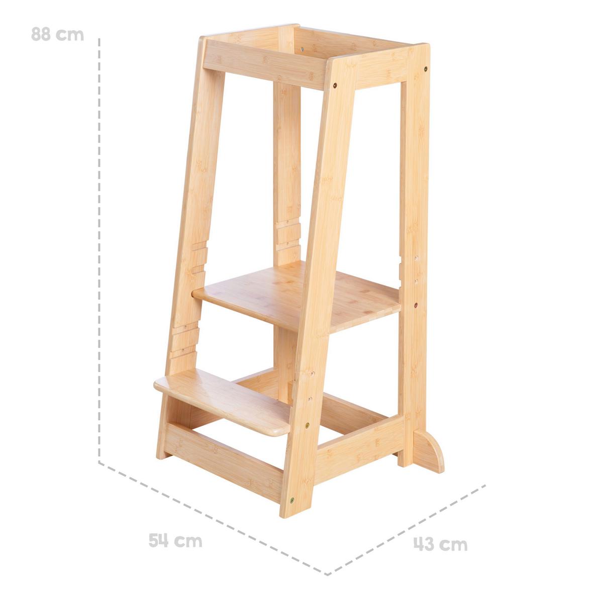 Lernturm Aus Holz Bambus Mitwachsend - Basics, Holz (54/88/43.5cm) - Roba