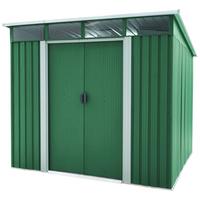 Gerätehaus Ohne Boden 238x203x278 - Weiß/Grün, Basics, Metall (238/203/278cm)