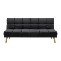 Rozkládací pohovka ALVA, černá - černá/přírodní barvy, Moderní, dřevo/textil (185/80/88cm) - Bessagi Home