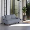 Schlafsofa mit Bettkasten Lara Grau - Dunkelgrau/Buchefarben, Design, Holzwerkstoff/Textil (193/86/85cm) - P & B