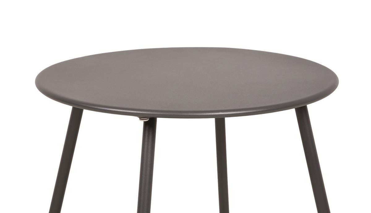 GARTENBEISTELLTISCH BEISTELLTISCH VALERIA - Anthrazit/Schwarz, MODERN, Kunststoff/Metall (40/44/40cm) - Gardenson