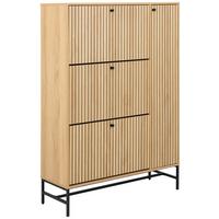 SKRINKA NA TOPÁNKY ALBANY - čierna/farba duba, Design, kov/drevo (98,7/140,4/35cm)