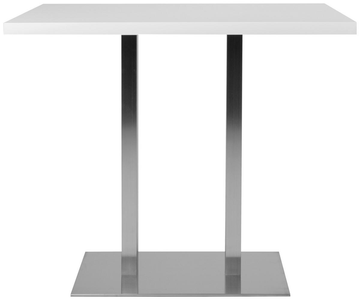 Bartisch Quadrato 120 Bartisch - Edelstahlfarben/Weiß, Design, Holzwerkstoff/Metall (120/70/105cm) - MID.YOU