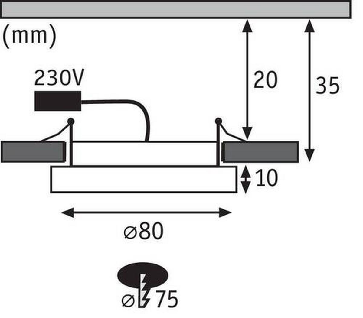 LED-Deckenleuchte Ø 8 cm Weiß Matt Rund - Weiß, Basics, Kunststoff (8cm) - Paulmann