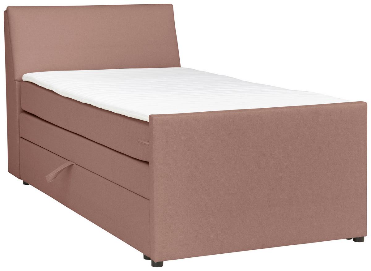 Boxspringbett Mit Bettkasten Nida 120x200 Cm Altrosa - Altrosa/Schwarz, MODERN, Holz/Textil (120/200cm) - MID.YOU