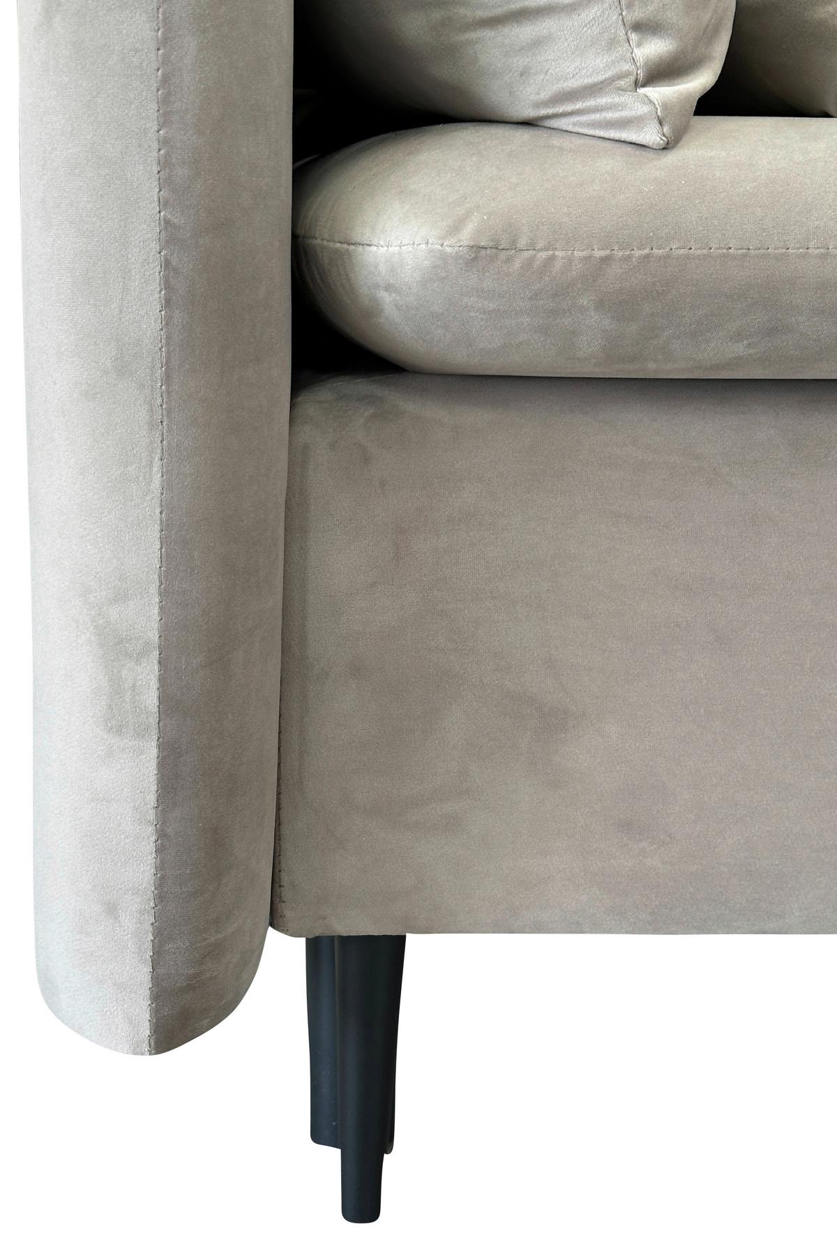 3-sitzer-sofa Mit Schlaffunktion Orlando B:220cm - Taupe/Schwarz, Design, Textil (220/96/102cm) - MID.YOU