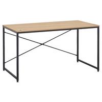 Schreibtisch B 120 H 75 Cm Erich, Eiche Dekor/schwarz - Eichefarben/Schwarz, MODERN, Holzwerkstoff/Metall (120/75/60cm)