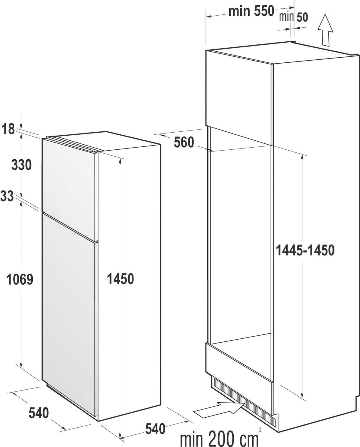 Kühl-gefrier-kombination Rfi 4152 P1 - Weiß, MODERN, Kunststoff/Metall (54/145/54cm) - Gorenje