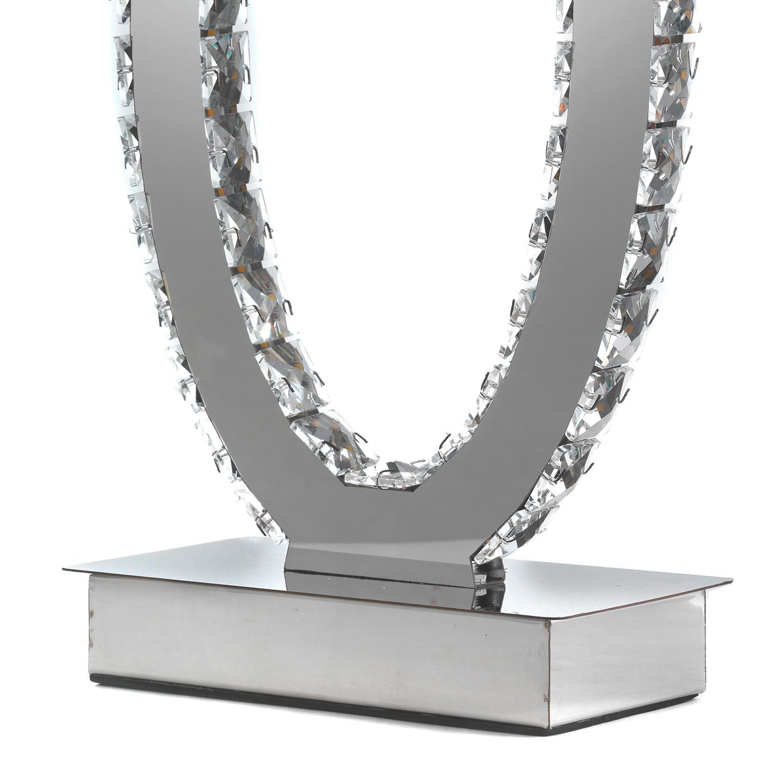 LED-Tischleuchte Chromfarben D: 30 cm 18w - Chromfarben, Design, Glas/Metall (30/40cm)