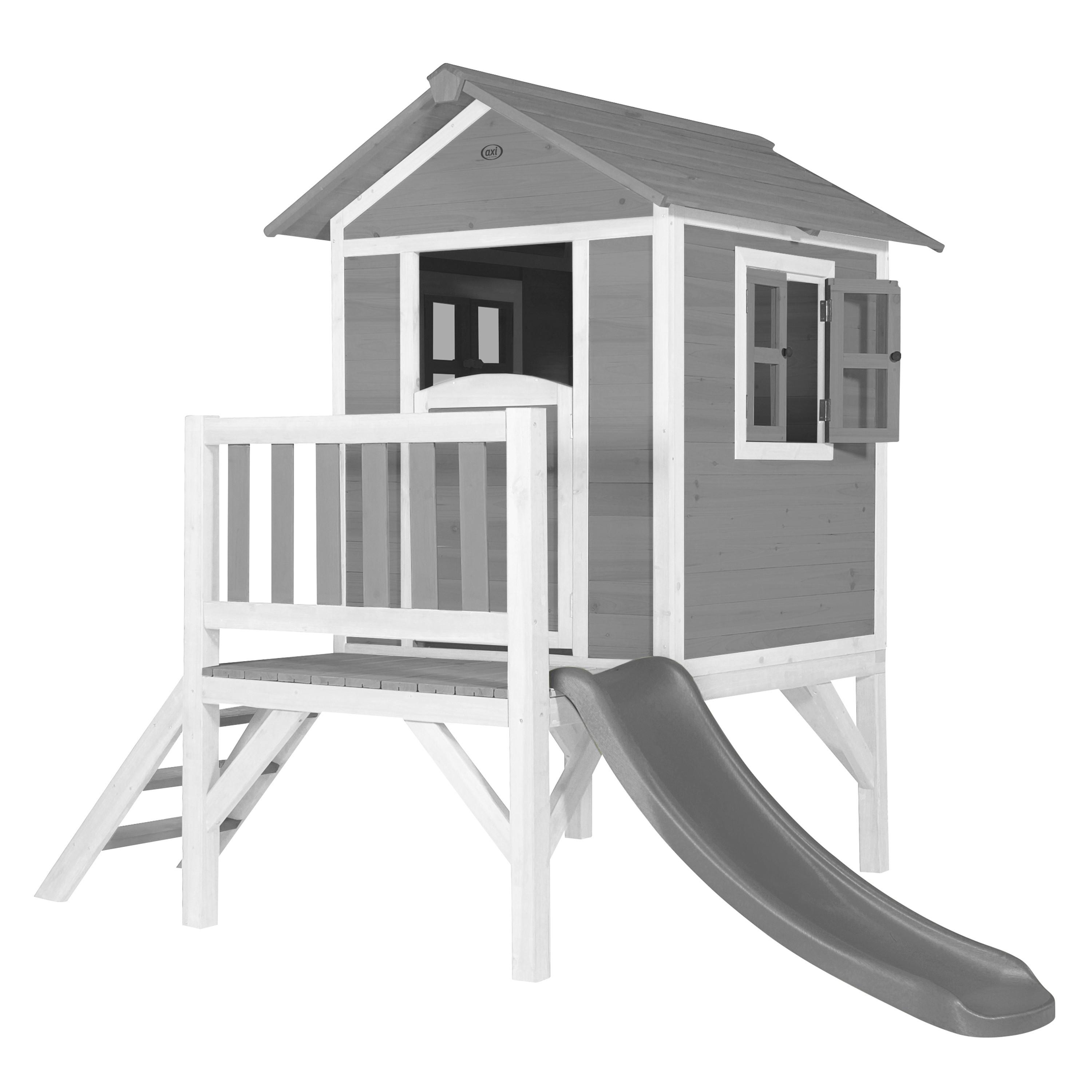 Spielhaus grau/Weiß/Grau L: 167 B:240 H:189 - Weiß/Grau, LIFESTYLE, Holz/Kunststoff (167/240/189cm)