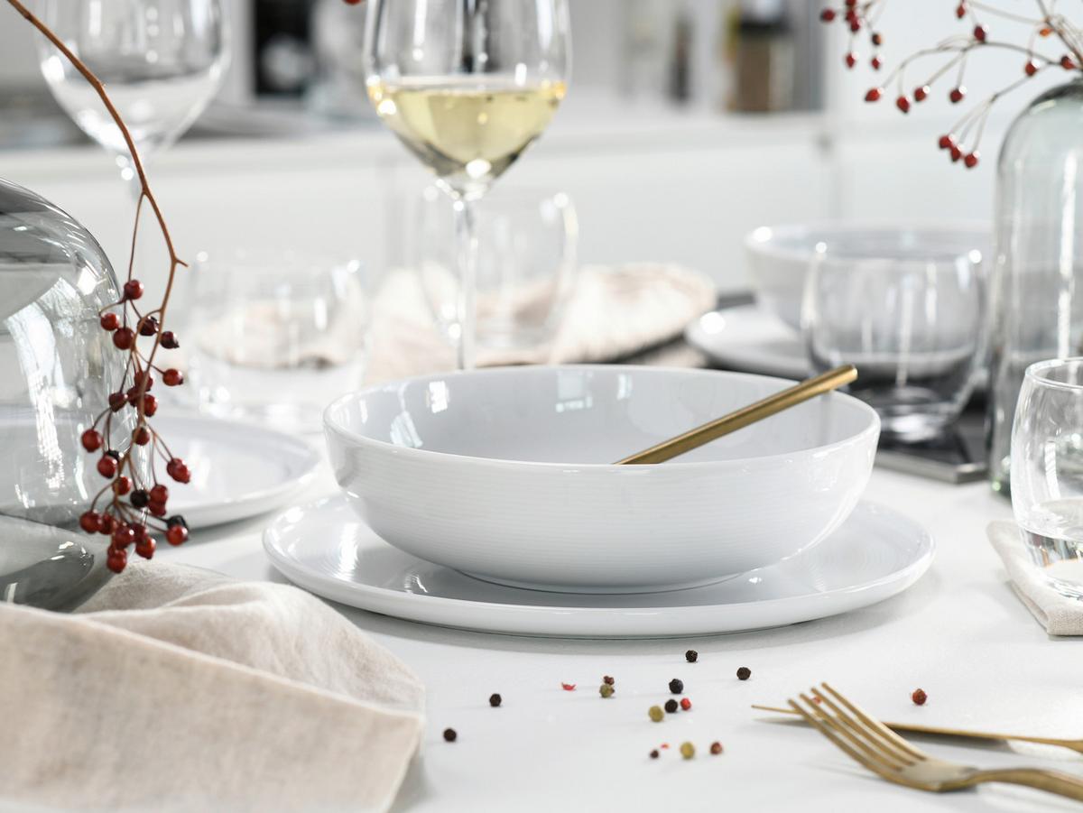 Tafelservice 12-teilig. Porzellan, weiß - Weiß, Basics, Keramik - Creatable