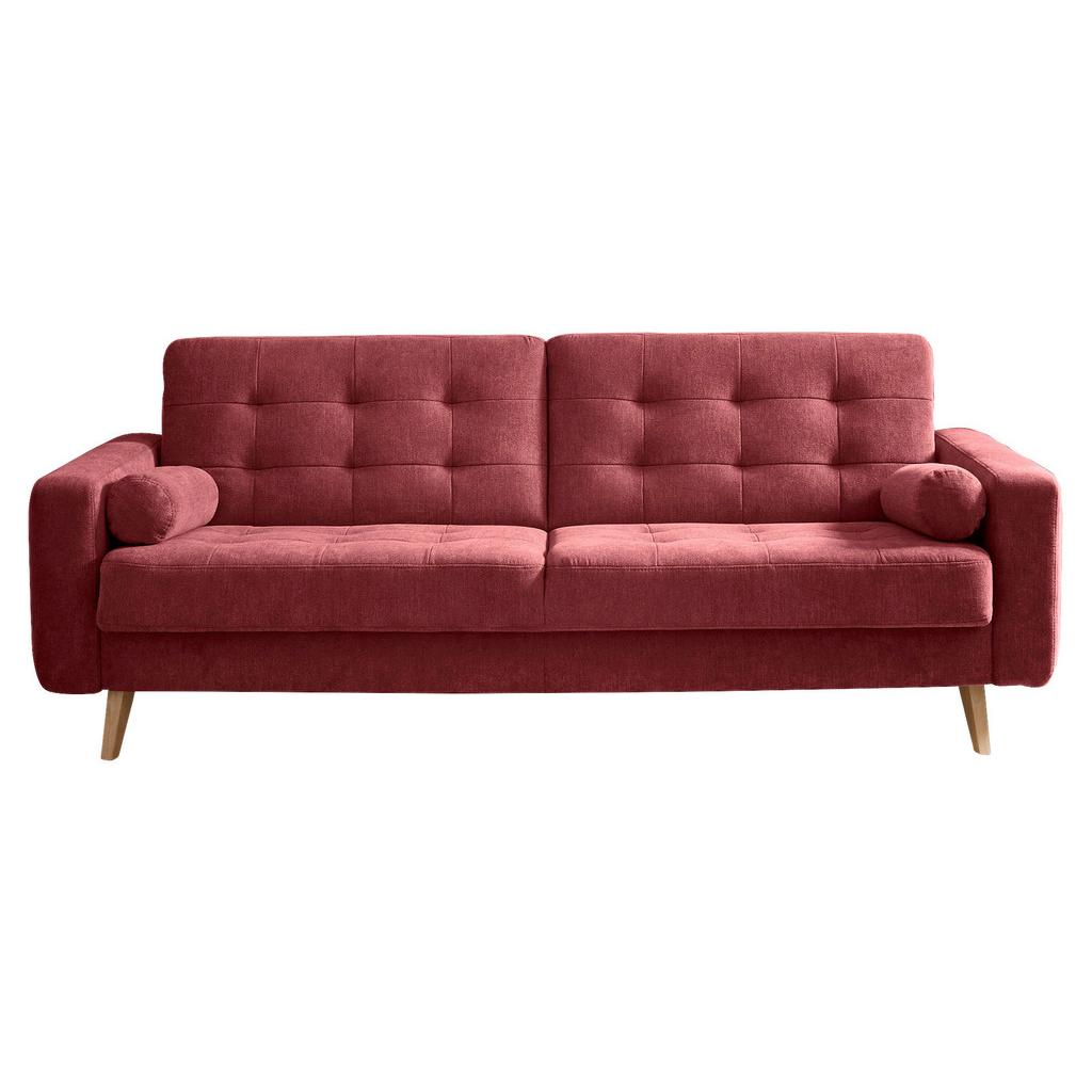 3-Sitzer-Sofa mit Schlaffunktion + Bettkasten Fjord Beere