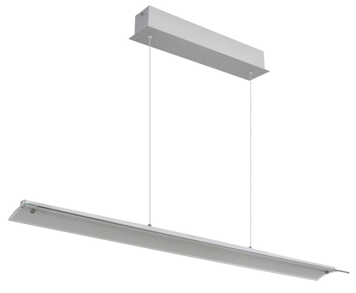 LED-Hängeleuchte 17017a - Klar/Alufarben, Design, Glas/Metall (100/12/150cm) - Globo