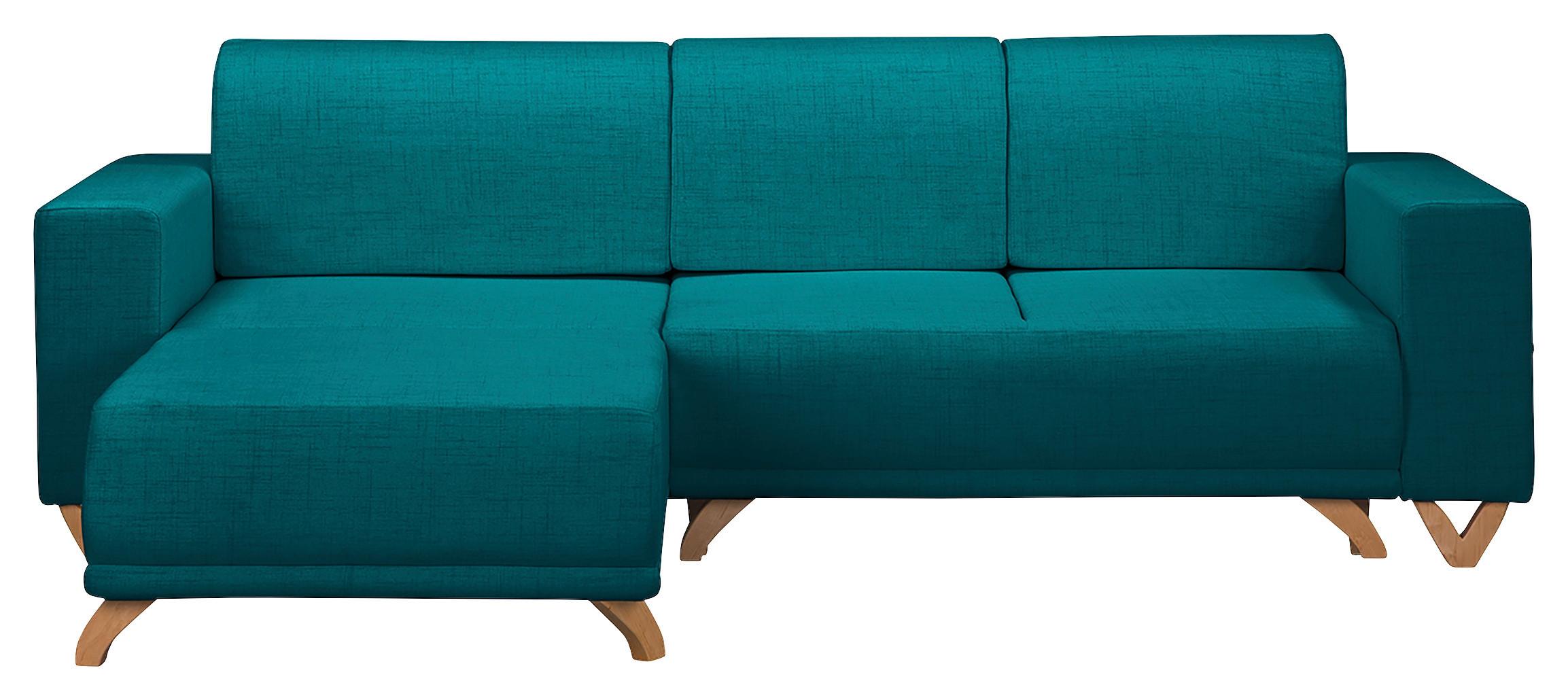 Ecksofa Bella Petrol S: 257x174 cm - Wengefarben/Petrol, Design, Textil (257/174cm) - Livetastic