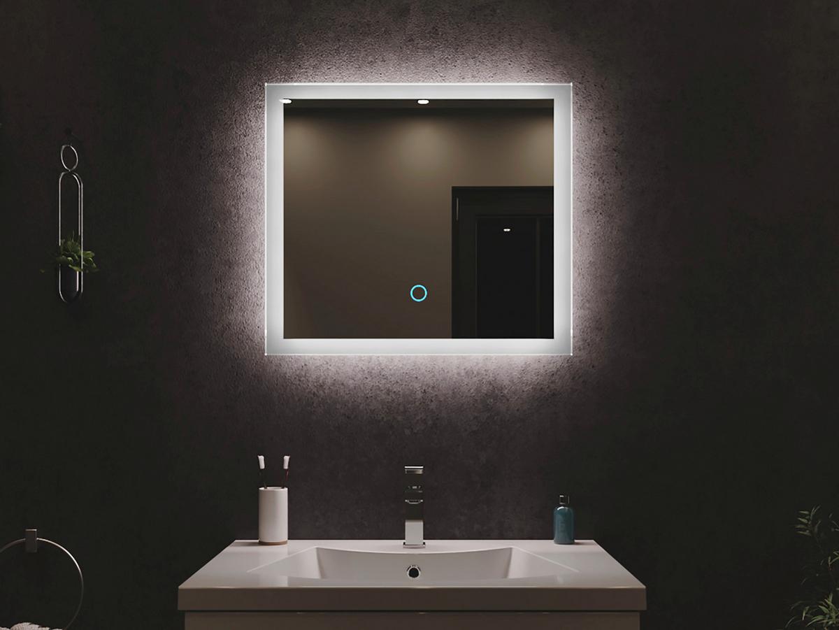 Badezimmerspiegel Led Spiegel Rechteckig B: 60cm - MODERN, Glas (60/53/3,2cm) - MID.YOU