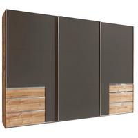 Schwebetürenschrank mit Laden 300cm Level 36a, Graphit/Eiche - Eichefarben/Graphitfarben, MODERN, Holzwerkstoff (300/216/65cm) - MID.YOU