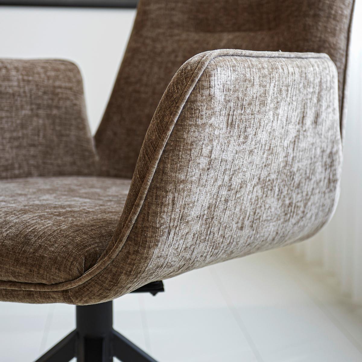 Armlehnstuhl Toulouse Taupe B: 61 Cm - Taupe/Schwarz, MODERN, Textil/Metall (61/89/62cm) - MID.YOU