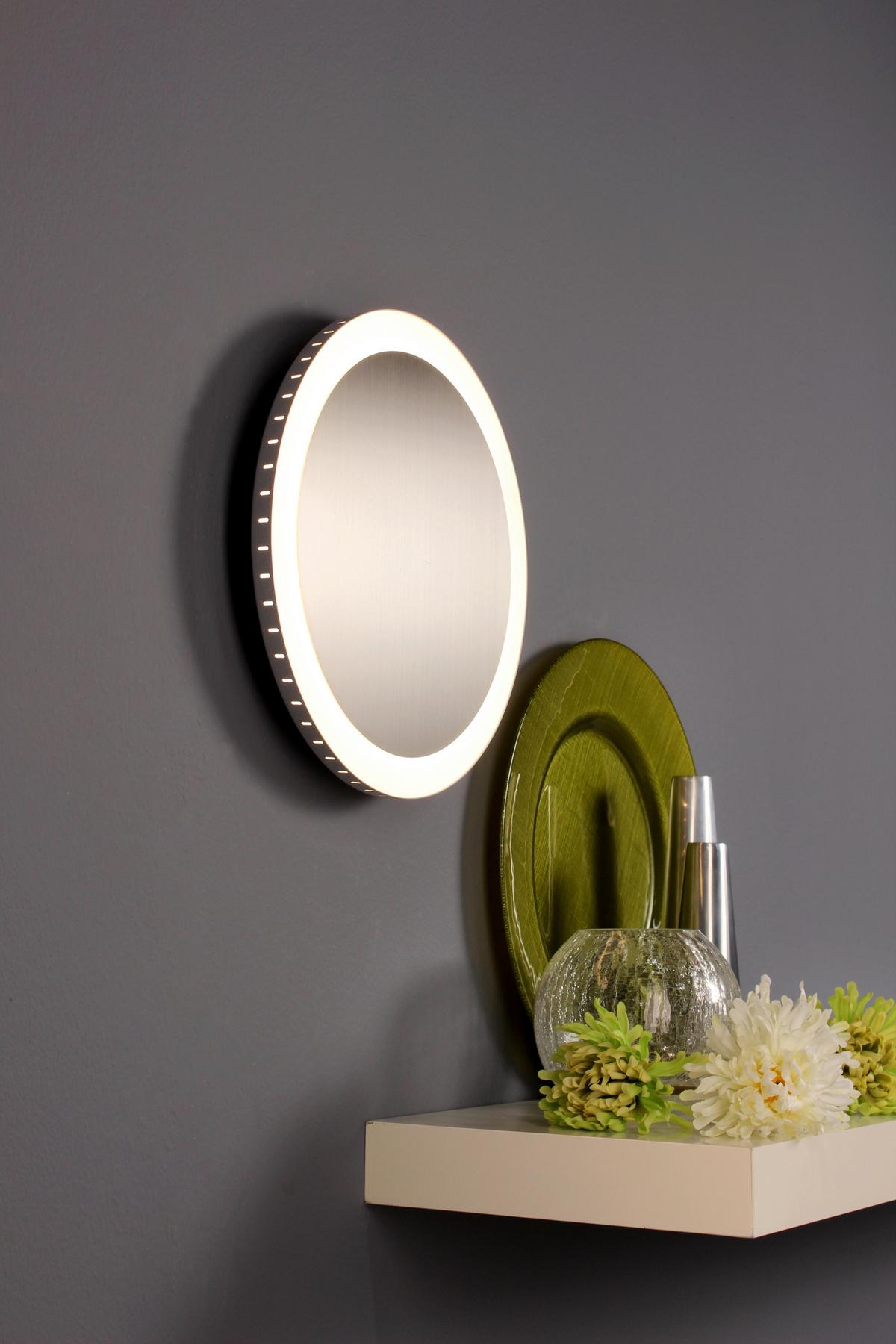 LED-Deckenleuchte Moon Ø 50 cm, 3 Helligkeitsstufen - Nickelfarben, Basics, Metall (50/5,1cm)