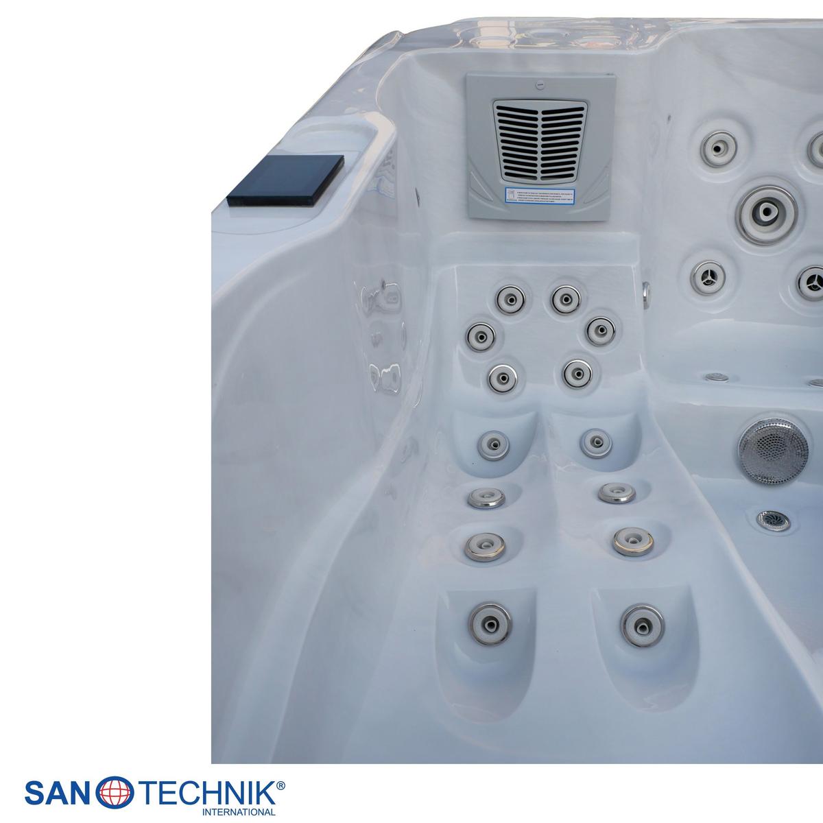 WHIRLPOOL Capri Grauweiß B: 210 cm - Grauweiß, KONVENTIONELL, Kunststoff (210/160/90cm) - Sanotechnik