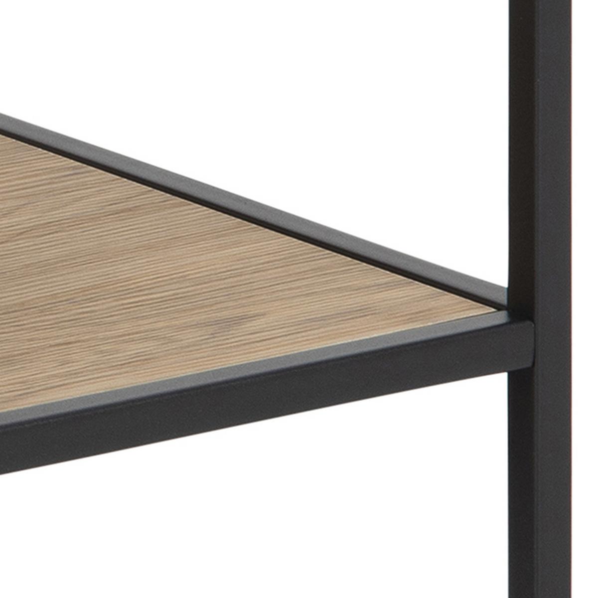 Konferenční stolek SEAFORD  80cm - černá/barvy dubu, Moderní, kov/kompozitní dřevo (80/45/80cm)