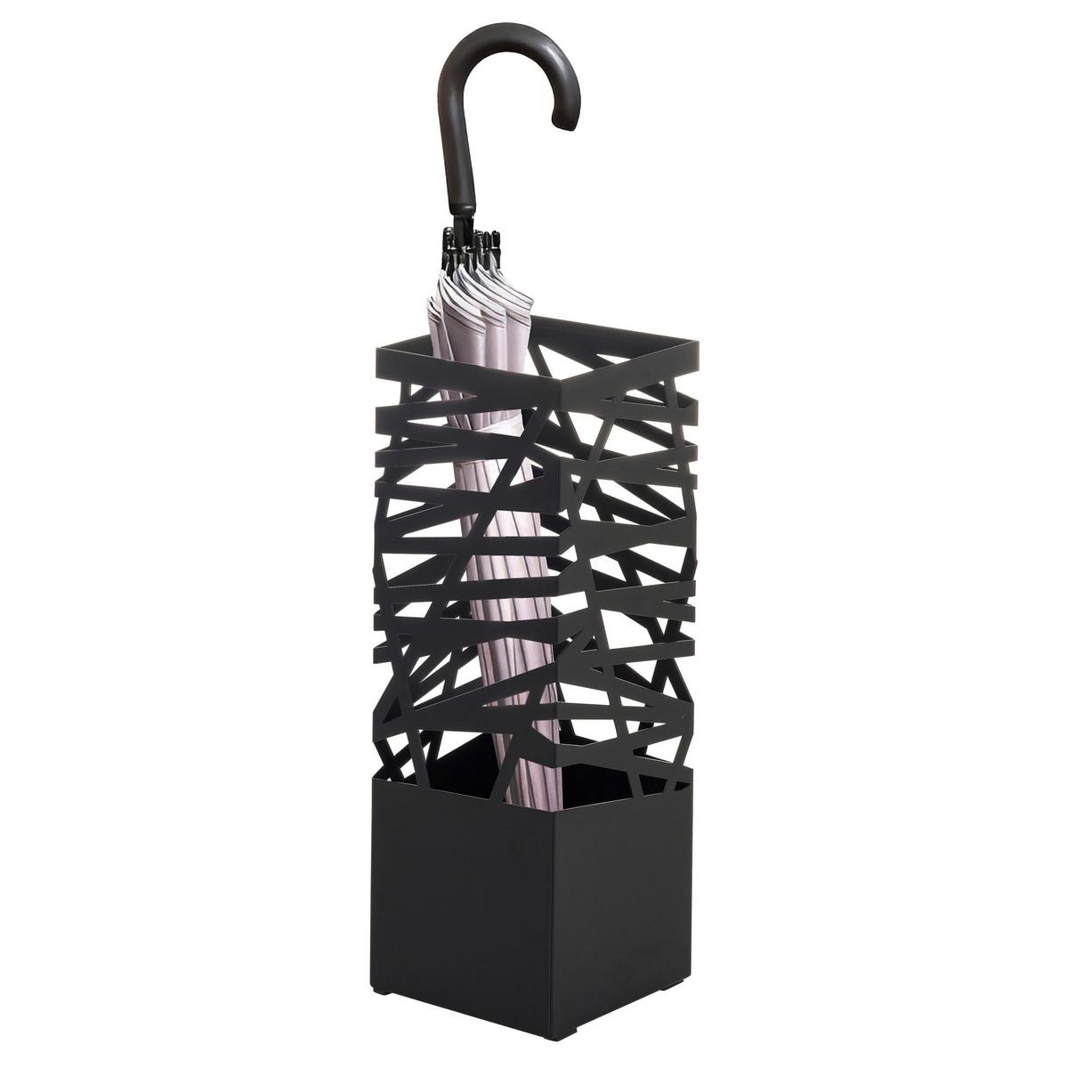SCHIRMSTÄNDER Pluvaris Schwarz B: 15cm - Schwarz, MODERN, Metall (15/43/15cm) - MID.YOU
