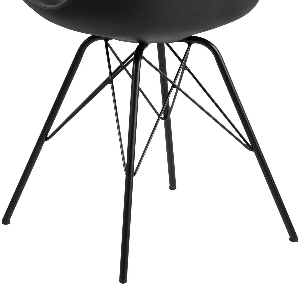 Esszimmerstuhl Eris Schwarz - Schwarz, Trend, Kunststoff/Textil (48,5/85,5/54cm) - Carryhome