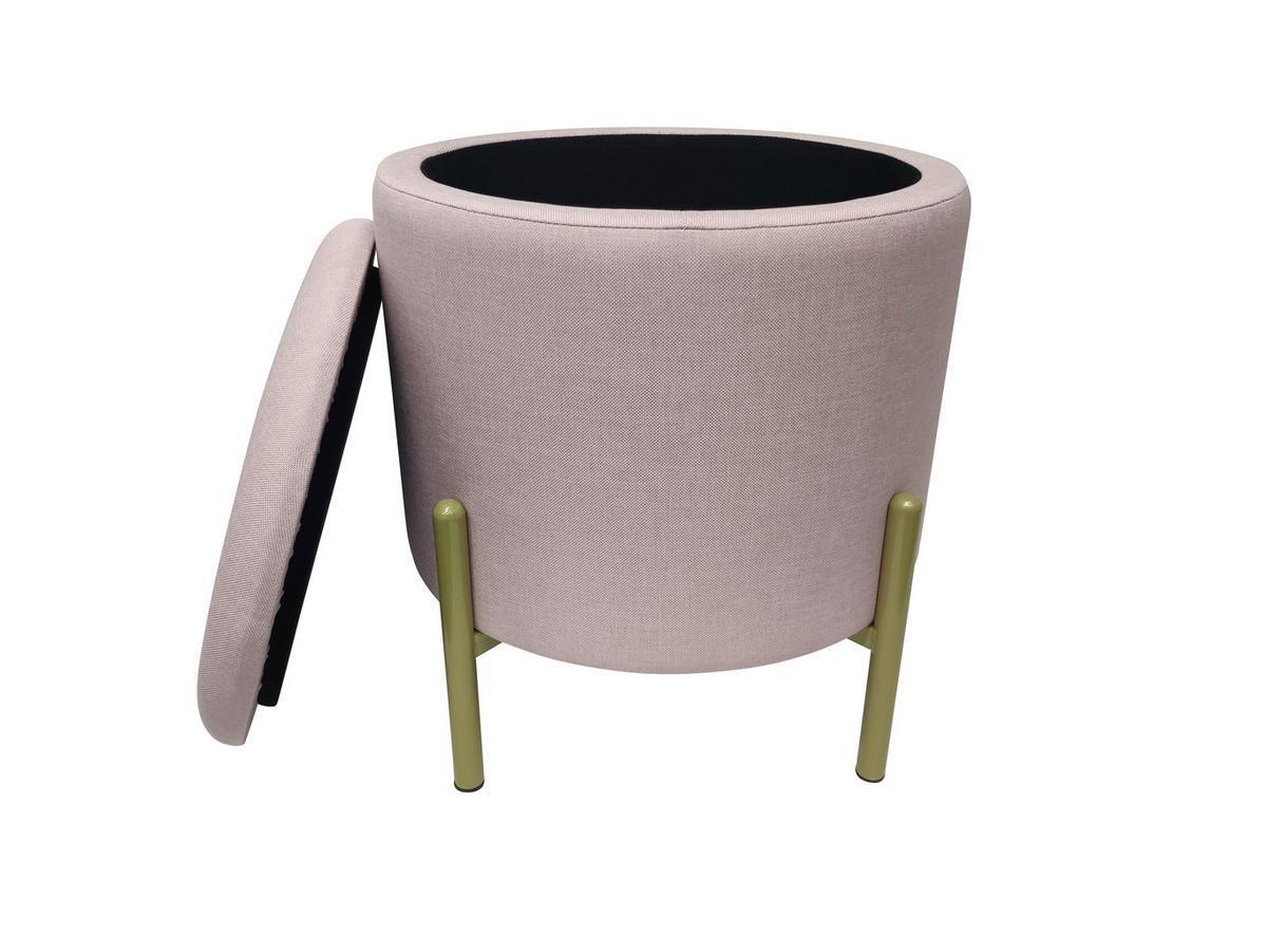 Hocker Logan - Goldfarben/Rosa, Design, Textil (36/40/36cm) - Echtwerk
