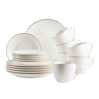 Kaffeeservice Felise 18-teilig New Bone China, Weiß, 6 Pers. - Weiß, Basics, Keramik - Mäser