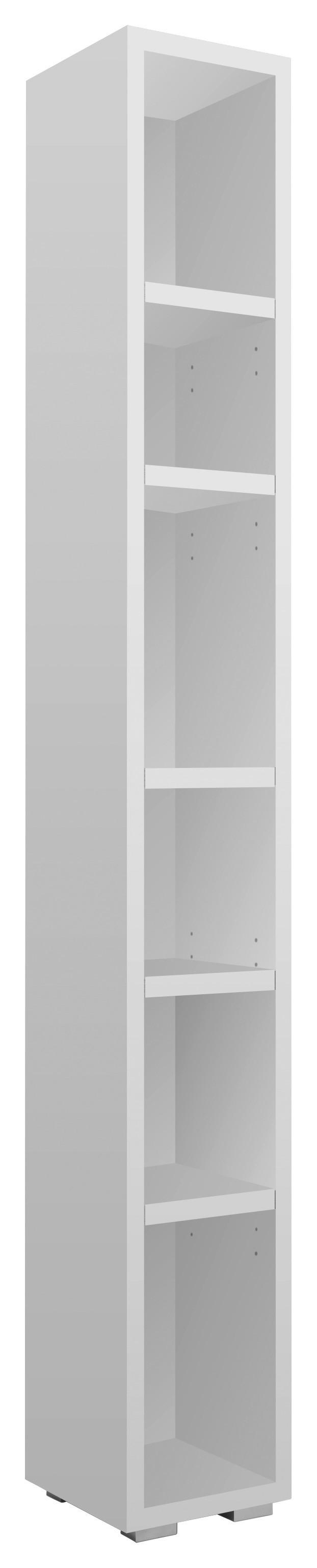 Regal Image 25 cm Weiß - Silberfarben/Weiß, KONVENTIONELL, Holzwerkstoff (25/191/27cm) - Livetastic