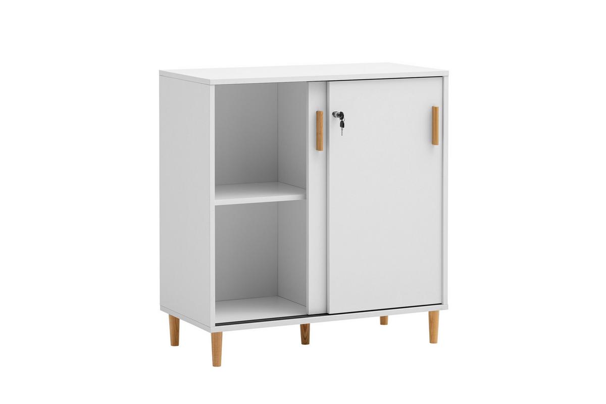 Aktenschrank Torge Weiß B: 80,1cm - Weiß, MODERN, Holzwerkstoff (80,1/84,8/38,2cm) - Livetastic
