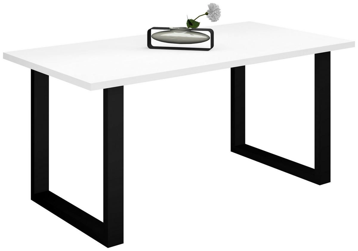 Esstisch Alex Schwarz, Weiß - Schwarz/Weiß, MODERN, Holzwerkstoff/Metall (200/100/78cm) - Livetastic