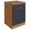 Küchenunterschrank Florenz 60 Cm Grau/eiche Dekor - Eiche Wotan/Grau, Design, Holzwerkstoff (60/86/60cm) - Held