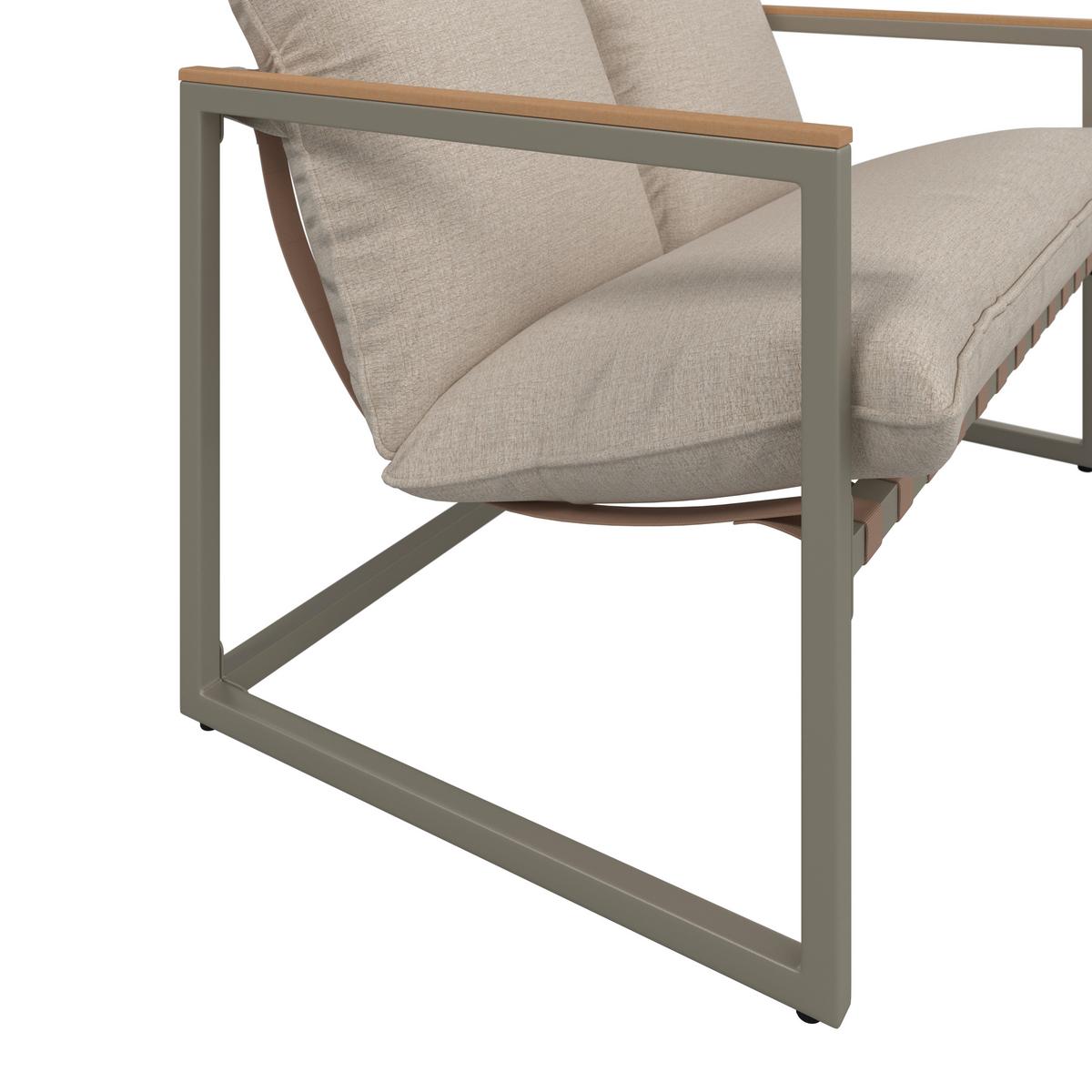 TERASOVÁ SEDACIA SÚPRAVA LARA - sivá/krémová, Modern, kov/textil (114cm) - Bessagi Garden