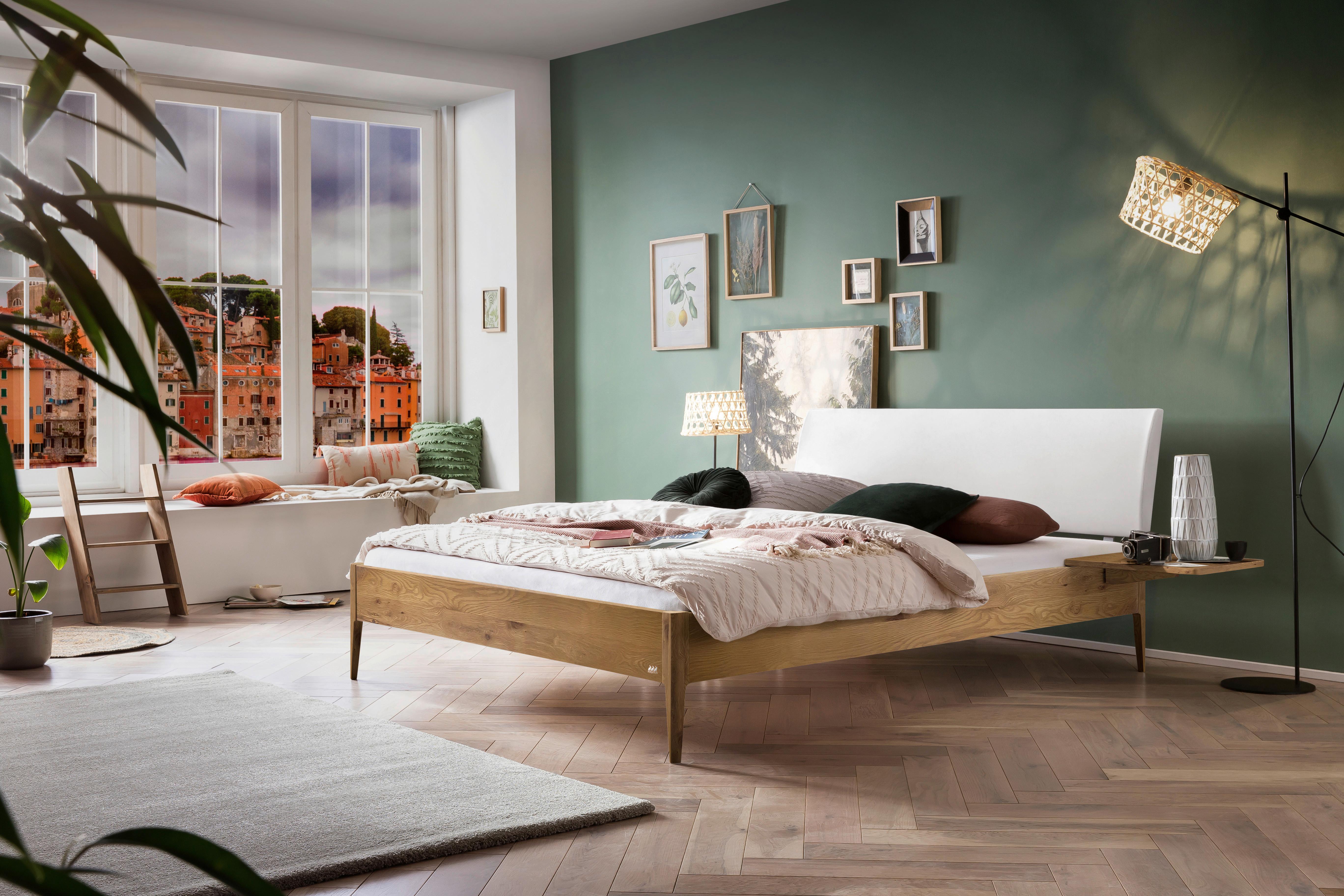 Bett Sestola, Wildeiche 140x200 Cm - Wildeiche/Weiß, KONVENTIONELL, Holz/Textil (140/200cm) - Hasena