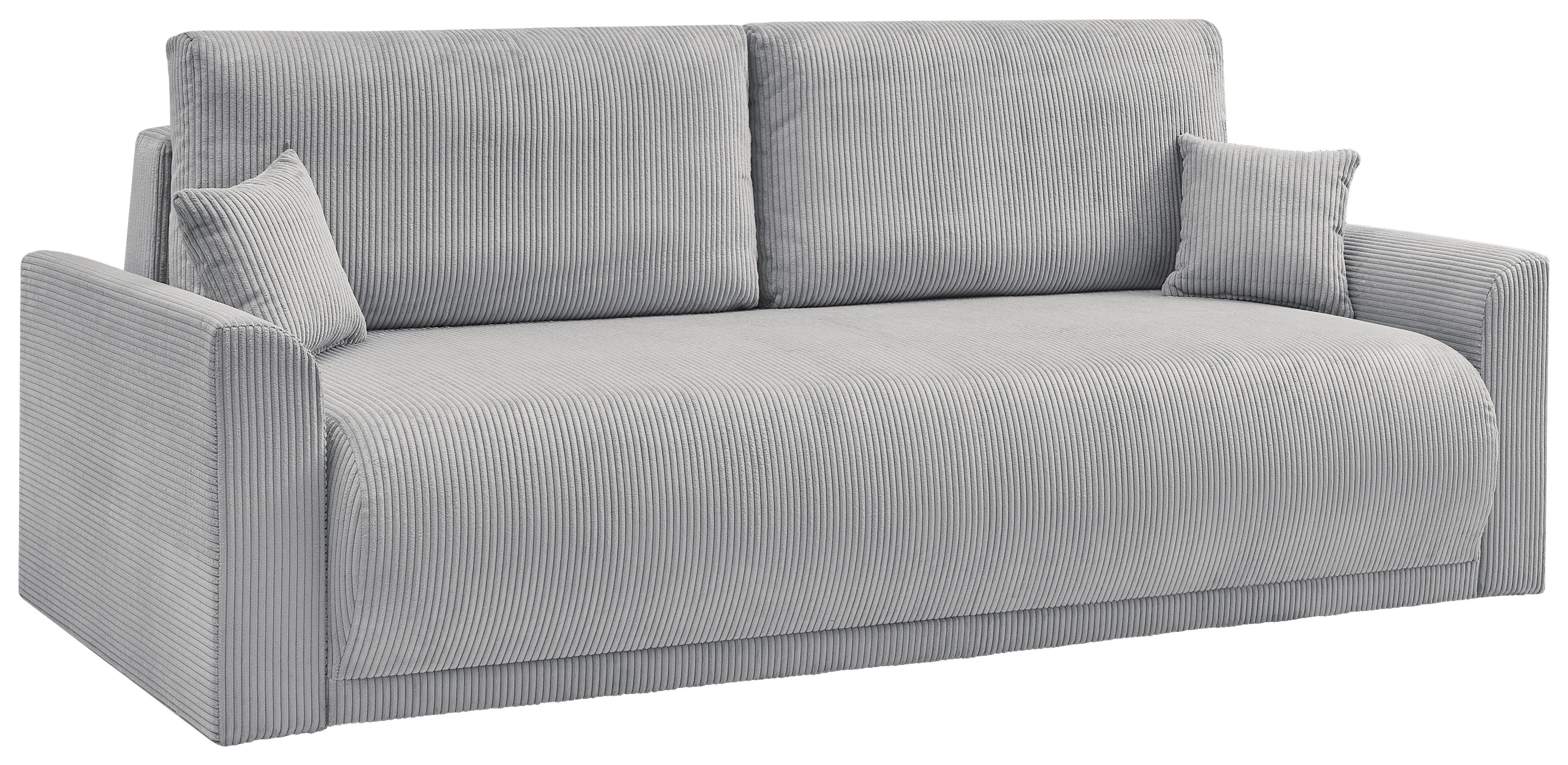 Rozkládací pohovka KIM, šedý manšestr - šedá, Moderní, dřevo (234/90/103cm)