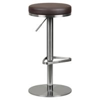 Barhocker höhenverstellbar und 360° drehbar Braun - Silberfarben/Braun, MODERN, Textil/Metall (38/57/38cm) - MID.YOU