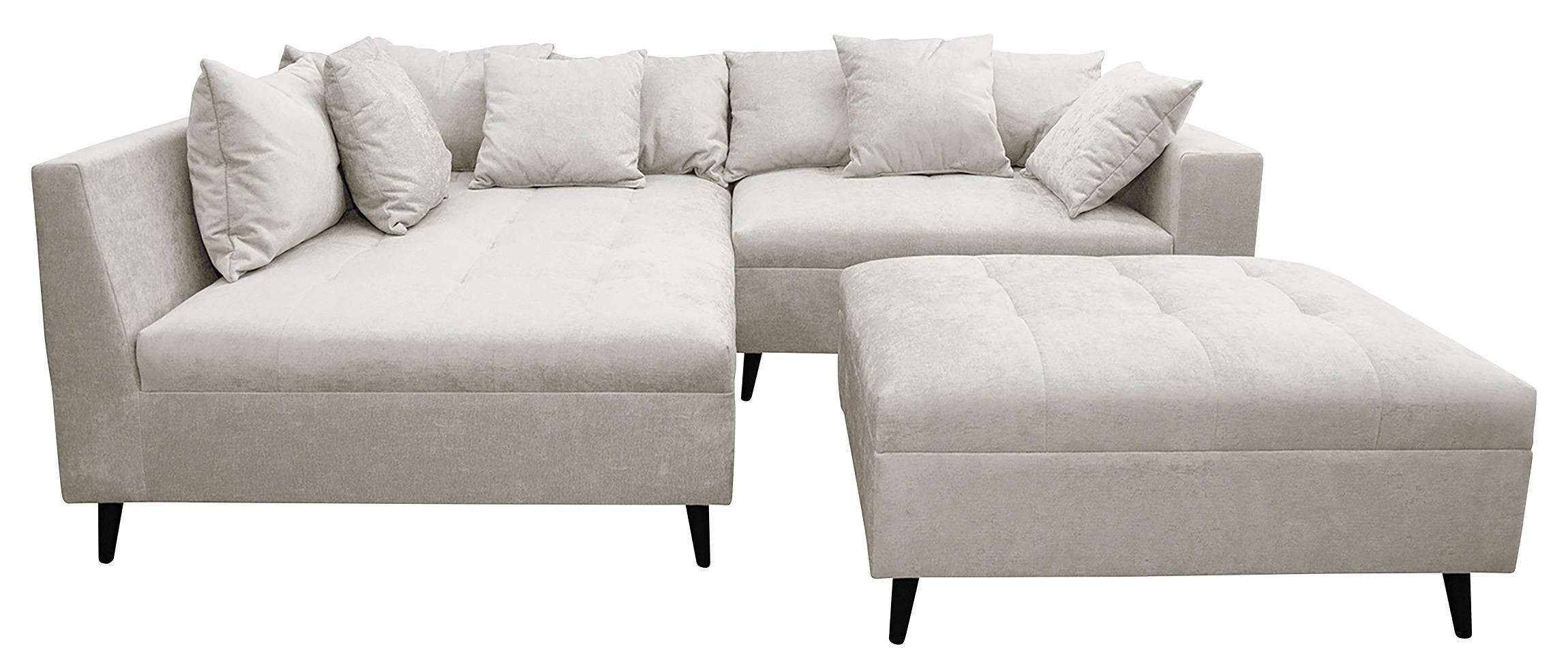 Ecksofa Pruno, Hellgrau S: 174x247 Cm - Hellgrau/Schwarz, Design, Textil (174/247cm) - MID.YOU