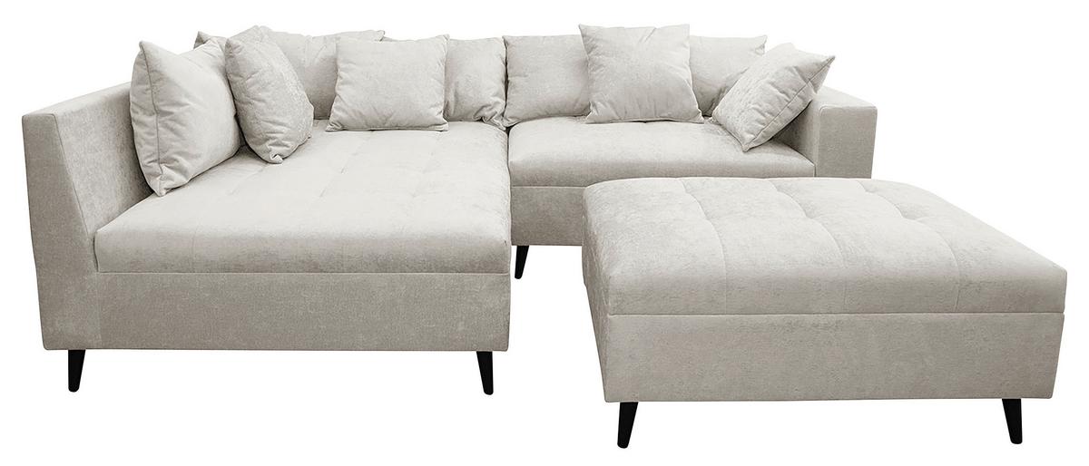 Ecksofa Pruno, Hellgrau S: 174x247 Cm - Hellgrau/Schwarz, Design, Textil (174/247cm) - MID.YOU