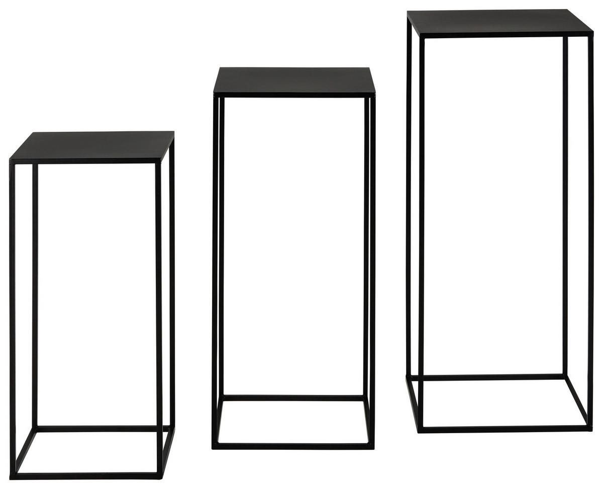 SADA STOLKŮ NA KVĚTINY NEA - černá, Moderní, kov (33/80/33/30/70/30/27/60/27cm) - Mömax