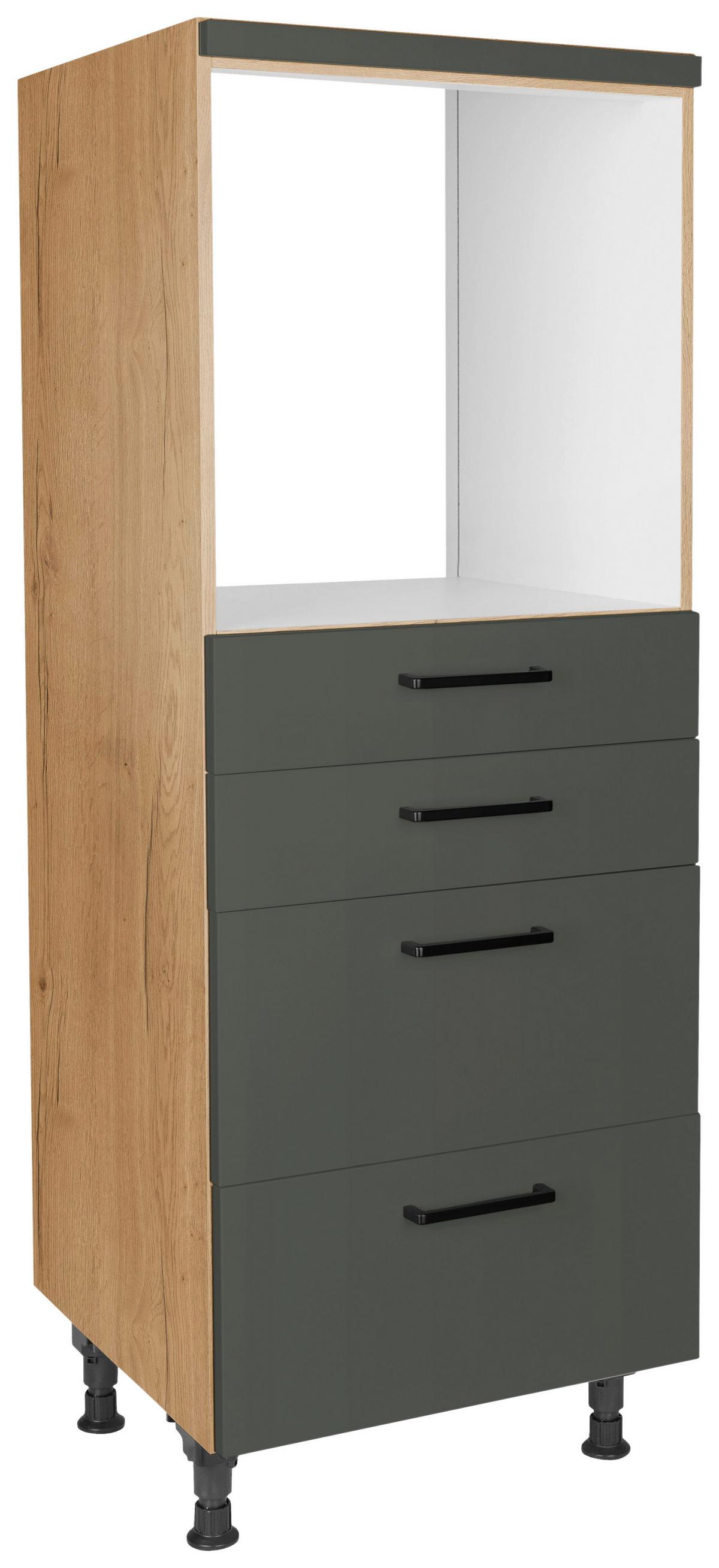 Geräteumbauschrank Easytouch - Eichefarben/Grün, MODERN, Holzwerkstoff (60/168/58cm) - Nobilia