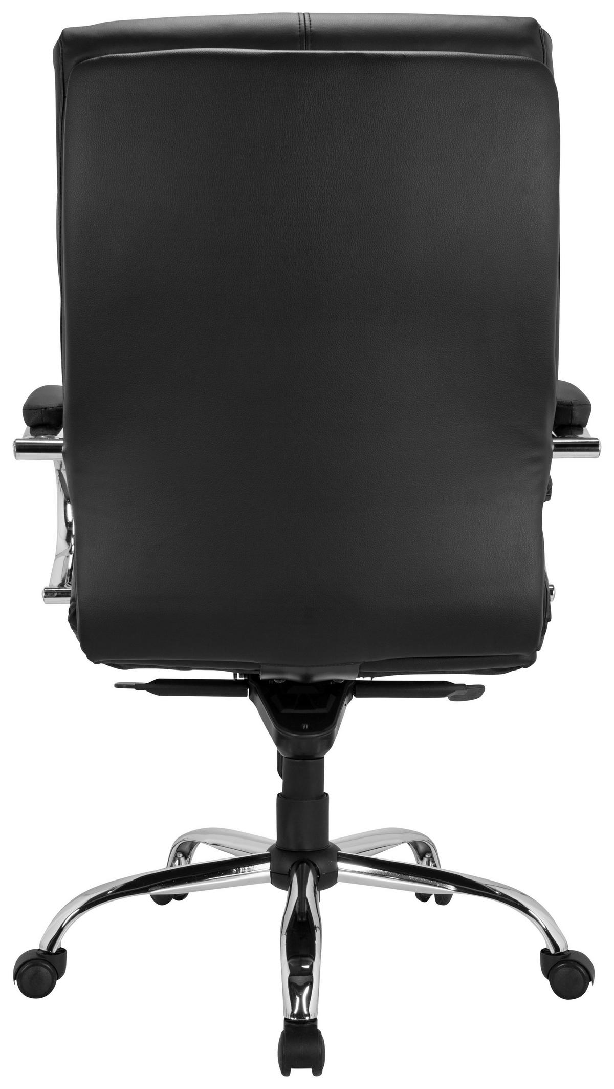 Chefsessel Xxl H 100 Pu Lederlook Schwarz Bis 150 Kg - Silberfarben/Schwarz, Basics, Kunststoff/Textil (66/113/70cm) - MID.YOU