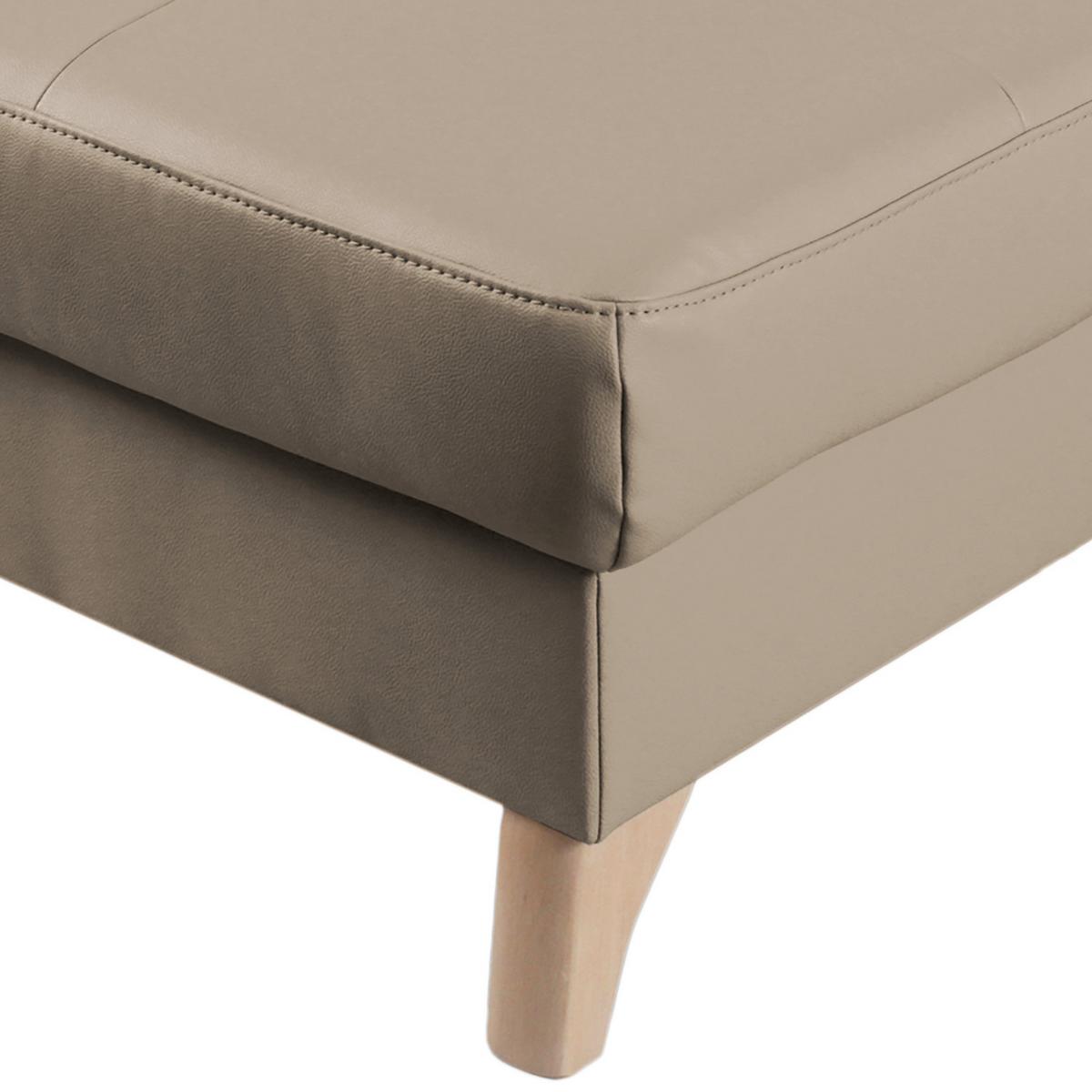 Hocker Fargo Hellgrau B: 70 Cm - Buchefarben/Hellgrau, Design, Leder/Textil (70/44/60cm) - Livetastic