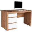 Schreibtisch mit Stauraum B 152cm H 78cm Kashmir New - Eichefarben/Weiß, MODERN, Holzwerkstoff (152/78/60cm) - James Wood