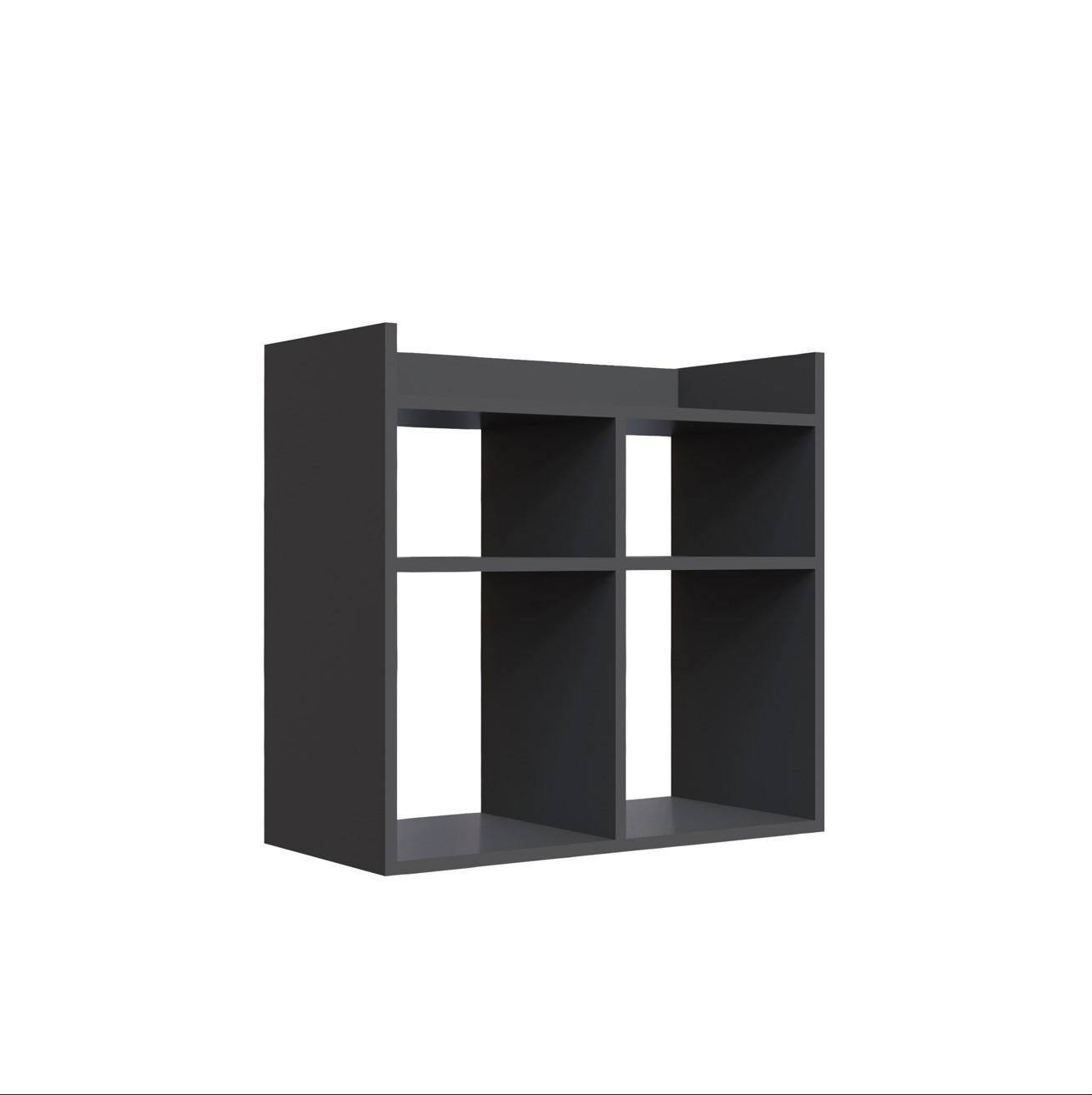 REGÁL NA TOPÁNKY VISTA - antracitová, Design, kompozitné drevo (75,6/72/35,6cm) - Livetastic