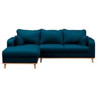 Ecksofa Beata Blau S: 150x230 cm - Wengefarben/Blau, Design, Textil (150/230cm) - Livetastic