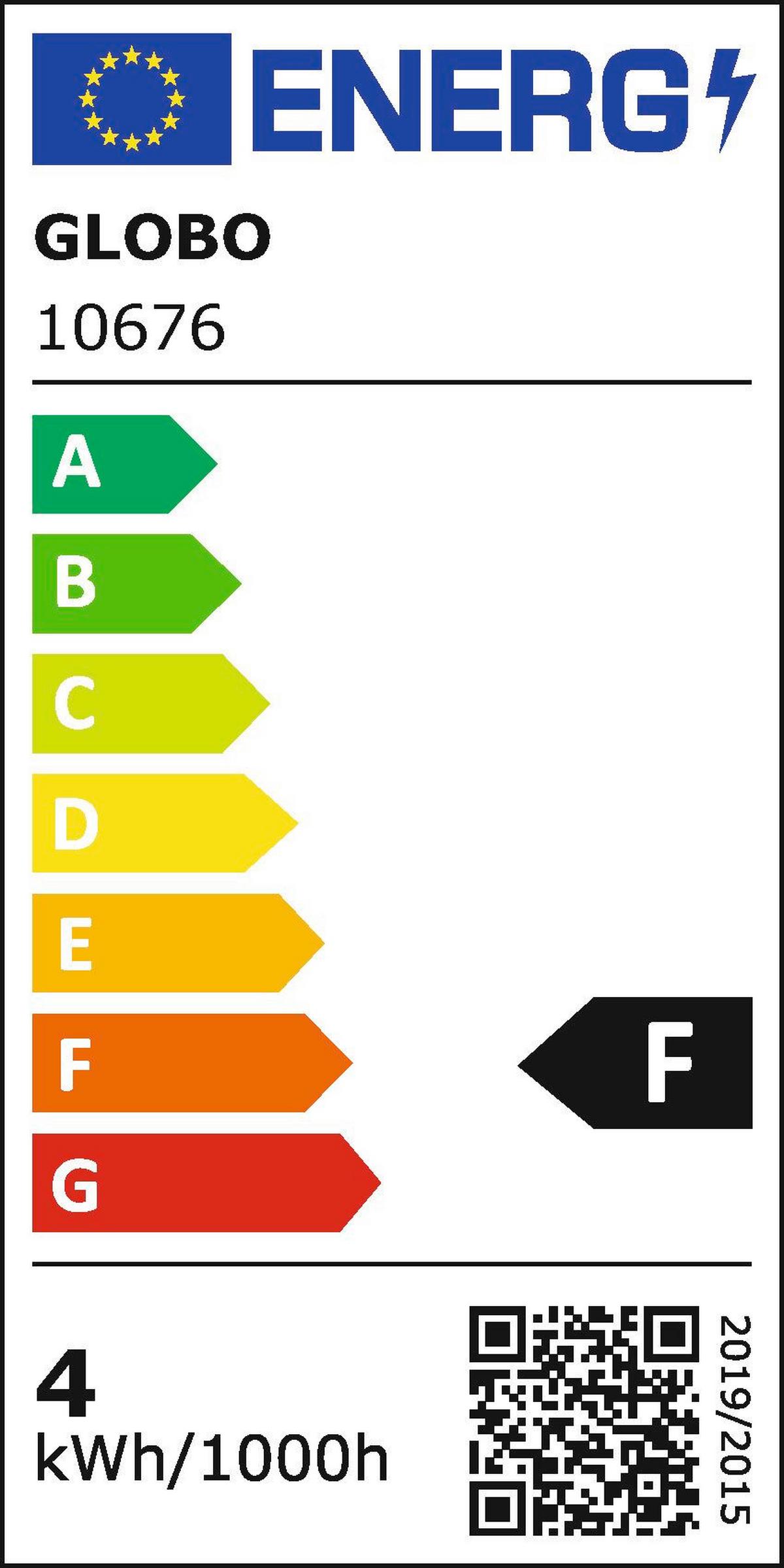 LED-Hängeleuchte 56140-7h - Schwarz/Weiß, Design, Glas/Kunststoff (55/120cm) - Globo
