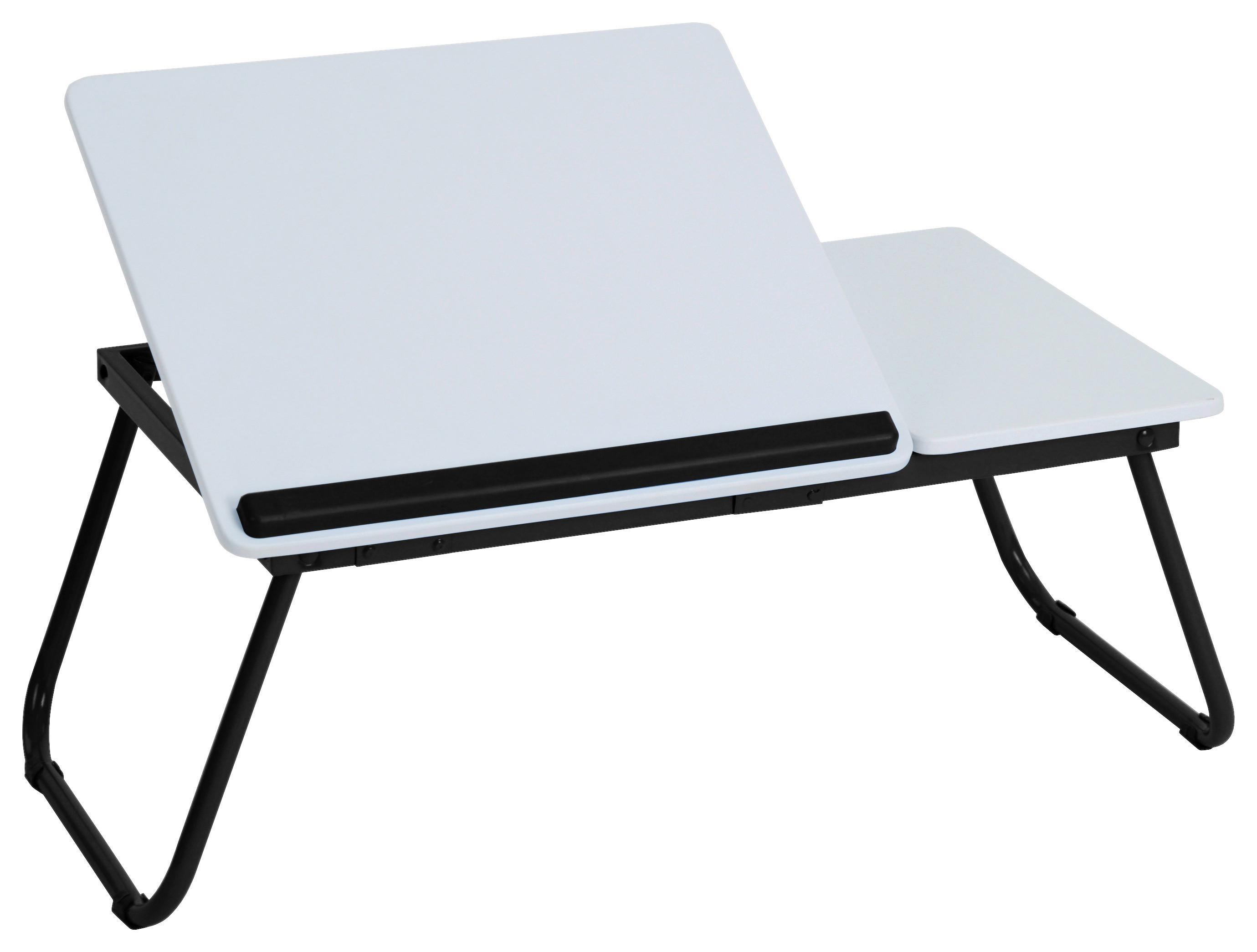 Laptop Asztal White - fekete/fehér, Modern, műanyag/faalapú anyag (56/32/23cm)