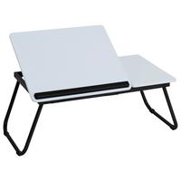 Laptop Asztal White - fekete/fehér, Modern, műanyag/faalapú anyag (56/32/23cm)