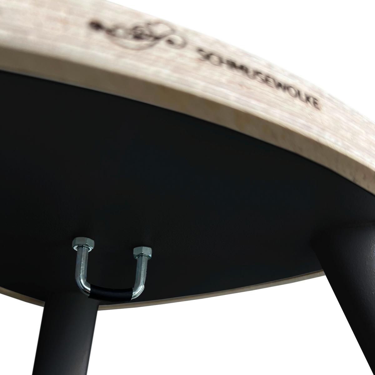 Federwiege Anthrazit/Beige - Anthrazit/Beige, Basics, Holz/Textil (135/194/135cm) - SCHMUSEWOLKE