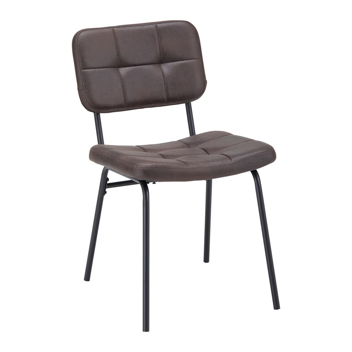 Sada židlí VALENTIN - černá/šedohnědá, Moderní, kov/dřevo (44/80/59cm) - Bessagi Home